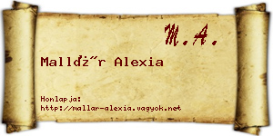 Mallár Alexia névjegykártya